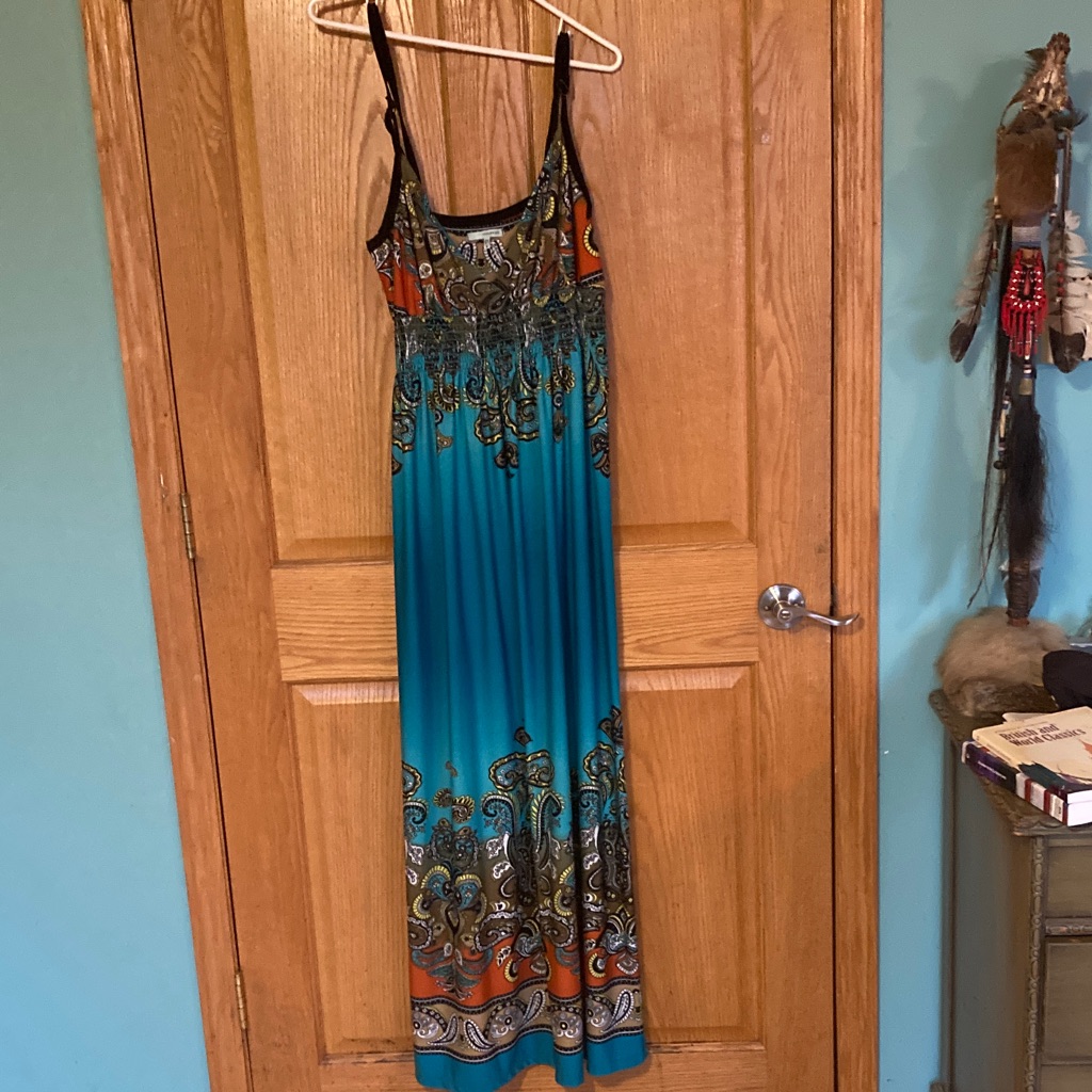 Vintage Maurice’s Elegant Multicolor Maxi Dress